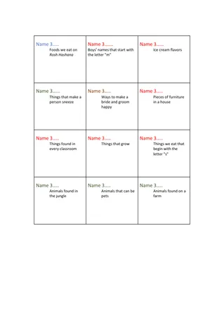 Name Three — activity preview